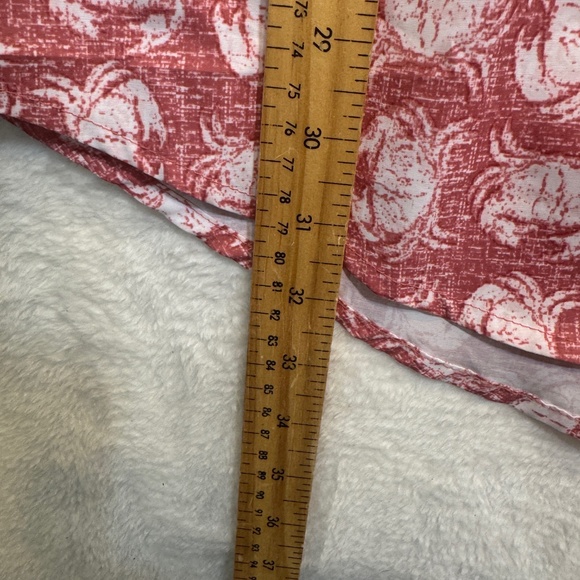 IZOD Saltwater Shirt Mens Size Large Tall Red All over Crab Print Short Sleeve - Picture 7 of 9